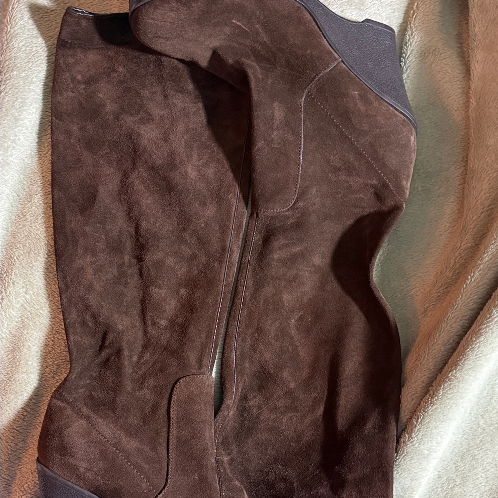 Calvin Klein Brown Suede Wedge Boots